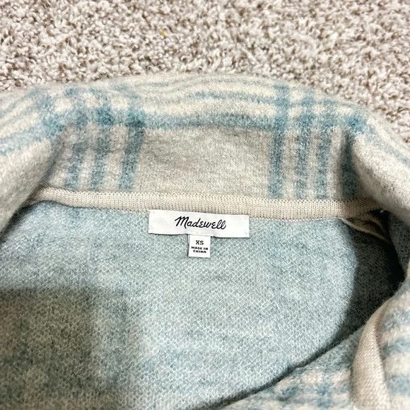 Madewell Boiled Wool Shirt-Jacket Plaid 100% Wool Over Size Shacket Size XS - Picture 4 of 11